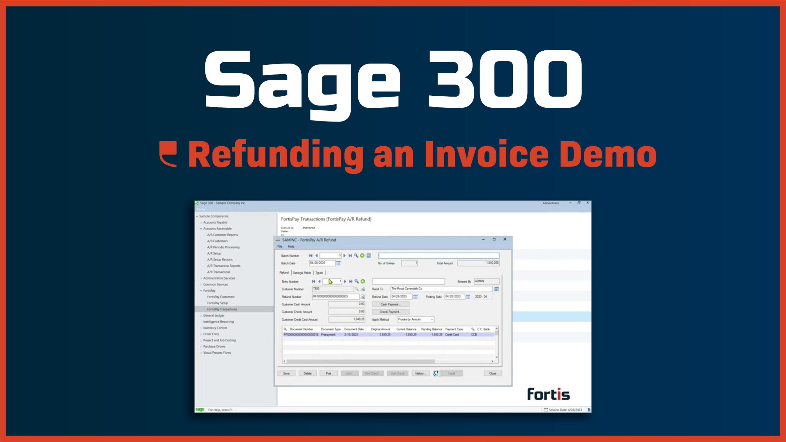 Sage 300 – Refunding an Invoice - Featured Image
