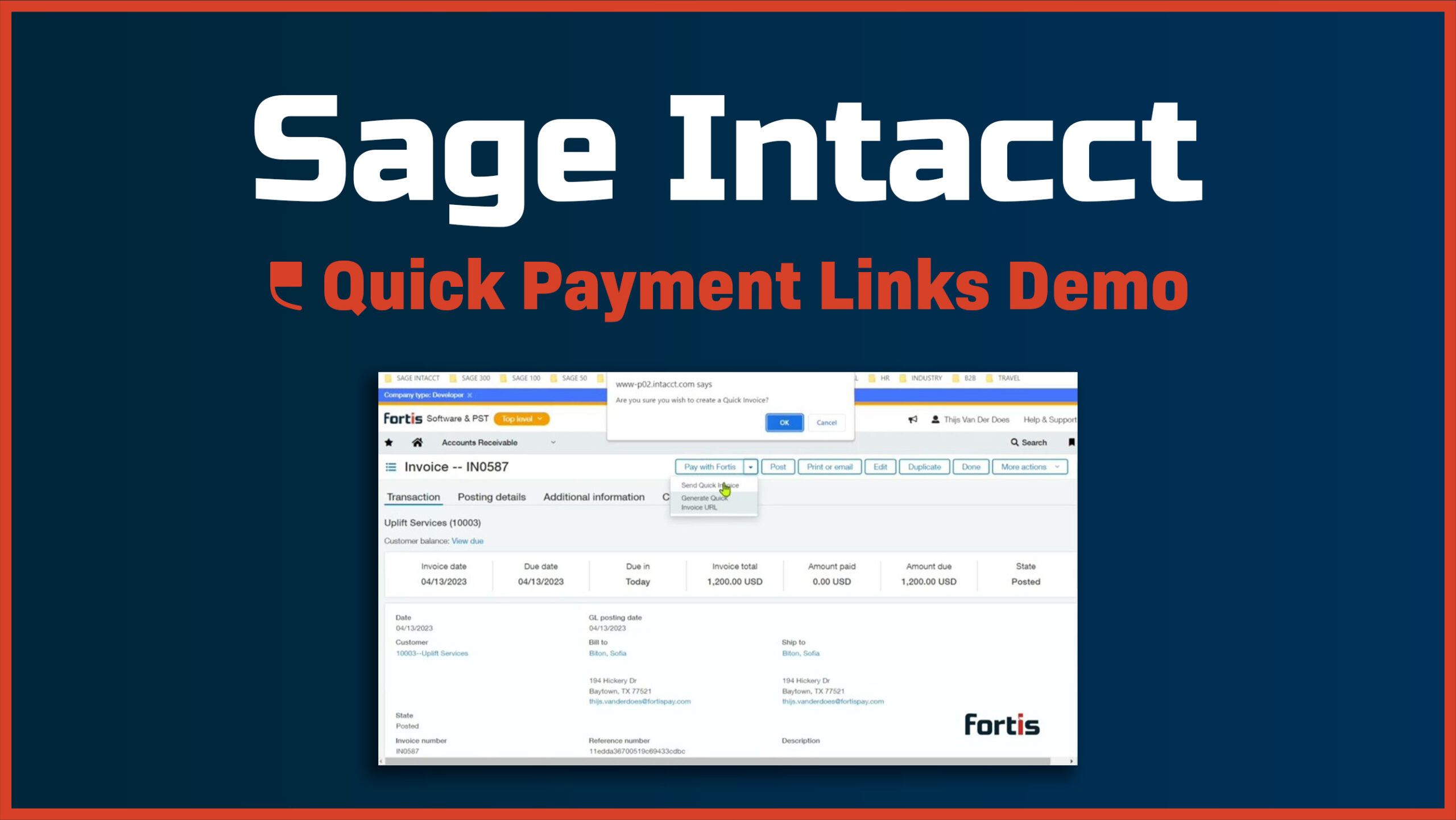 Sage Intacct – Quick Payment Links - Featured Image
