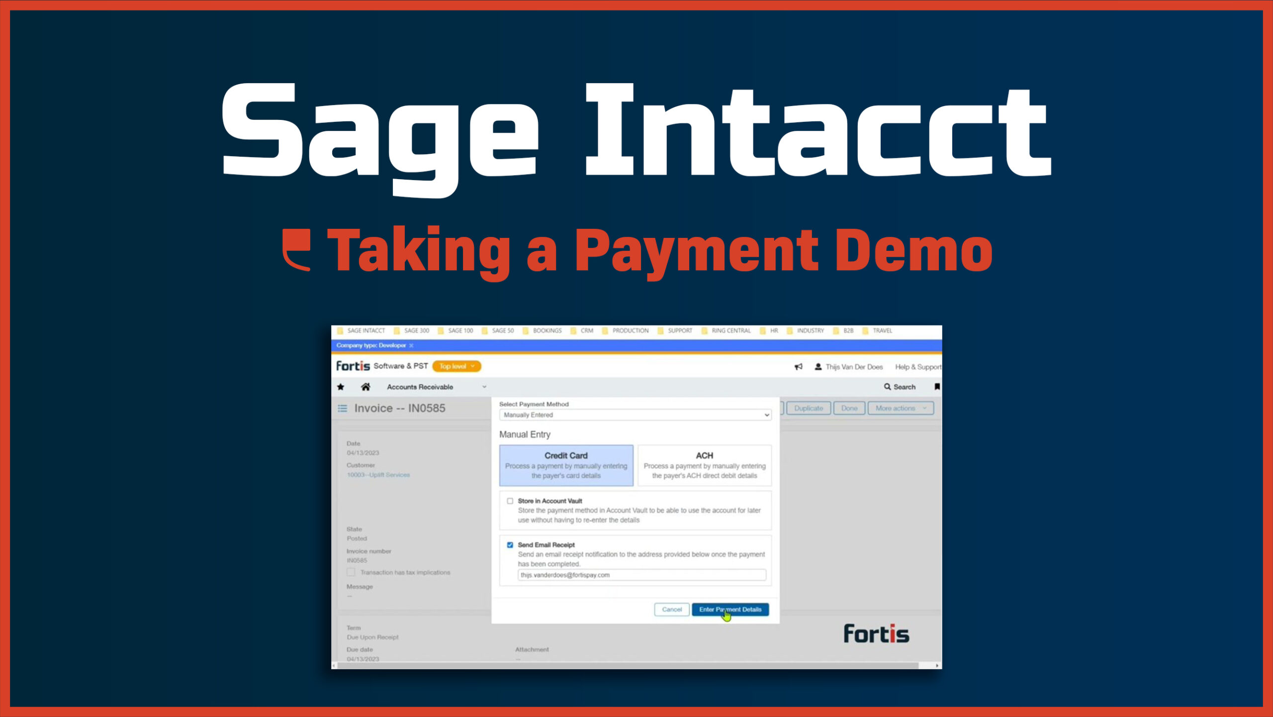 Sage Intacct – Taking a Payment - Featured Image
