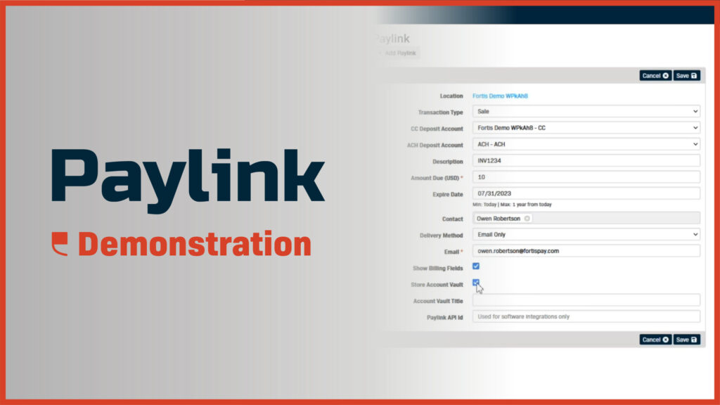 Paylink Demonstration - Fortis