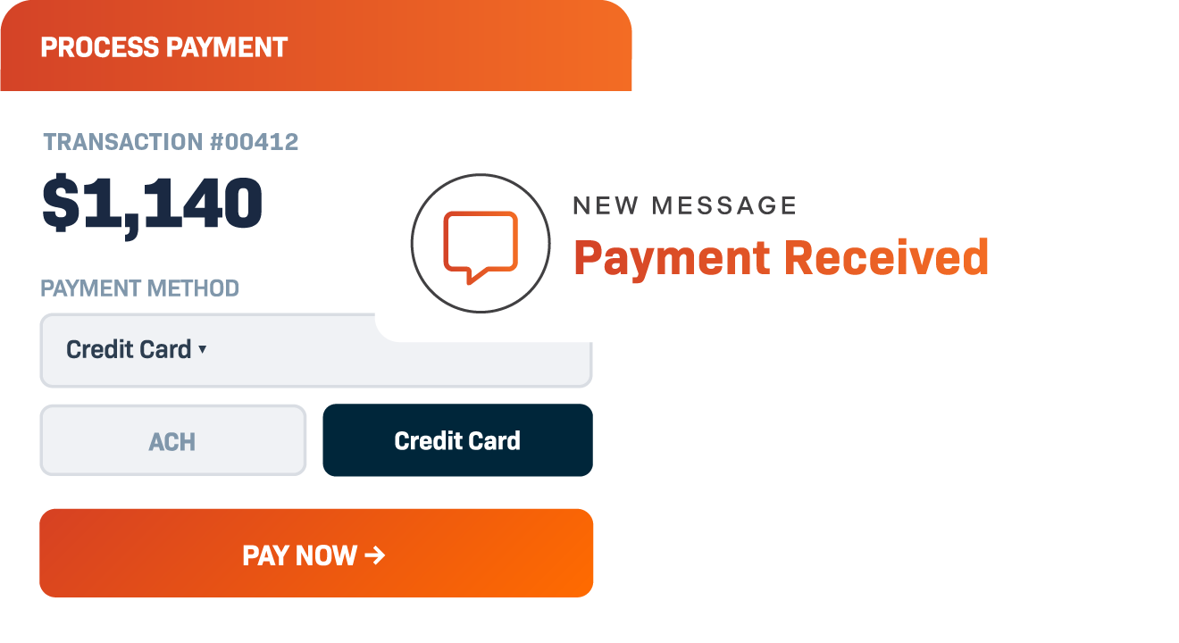 process payment mockup screen